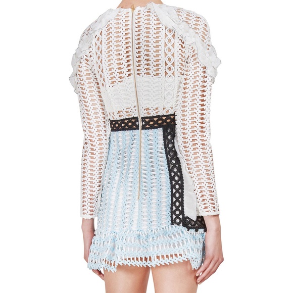 SELF-PORTRAIT Frill Shoulder Panel Lace Mini - Picture 3 of 8